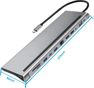 12-in-1 USB-C Hub Adapter Spacegrey