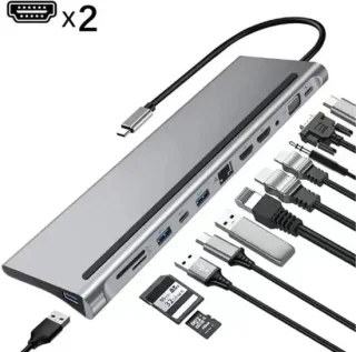 12-in-1 USB-C Hub Adapter Spacegrey