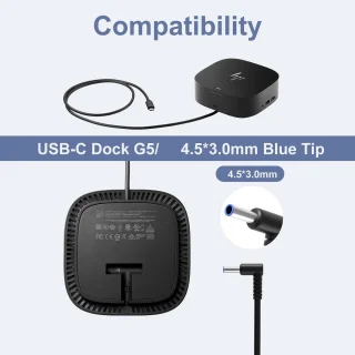 120w 6.15a charger voor hp usb-c dock g5 5tw10ut 5tw10aa type-c/a universele dock g2 5tw13aa envy 15 17 series omen