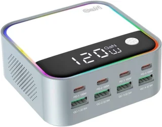 120W 8-poort GaN USB-C oplading station (EU)