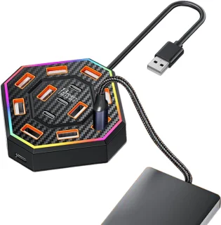13-poorts Type-C Hub Dock - Zwart
