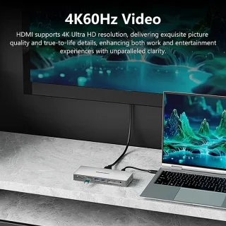 14-in-1 USB-C Docking Station Aluminium Hub voor MacBook en Laptop