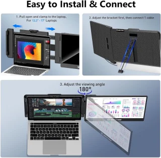 14 inch Draagbare Dubbel Scherm Monitor Extender