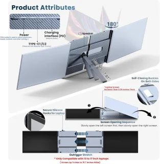 14-inch draagbare monitor voor laptop