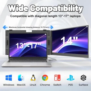 14-inch Dual Monitor Extender voor Laptop