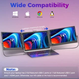 14 inch Dual-Screen Laptop Monitor