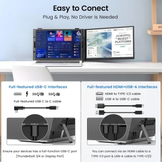 14 inch FHD (1080p) draagbare monitor voor laptop
