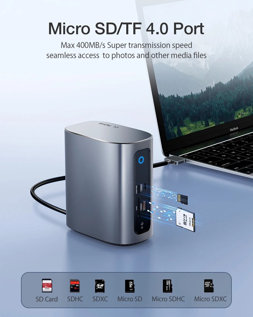 17-in-1 USB-C Docking Station Dual 4K 60Hz USB 3.0/3.2 RJ45