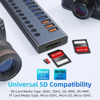 17-poorts USB-hub