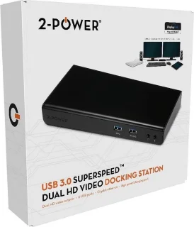 2-Power DOC0101A USB 3.0 Type-B Notebook Dock Zwart