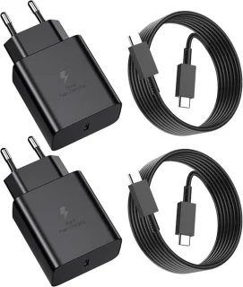 2 stuks 45W USB-C PD oplader met kabel