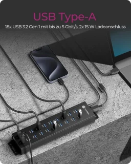 20-poorts USB 3.2 Gen 1 Hub