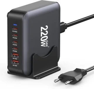 220W 6-poorts USB-C laadstation