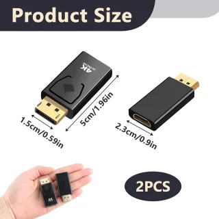 2x DisplayPort naar HDMI adapter (DP mannelijk - HDMI vrouwelijk)