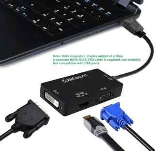 3-in-1 DisplayPort Adapter HDMI/DVI/VGA