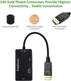 3-in-1 DisplayPort Adapter HDMI/DVI/VGA