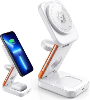 3-in-1 draadloze oplader voor iPhone, Apple Watch en AirPods (wit)