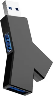 3-poorts USB-hub mini adapter Zwart
