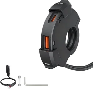 30W motor USB oplader, 2 poorten, USB-C aansluiting