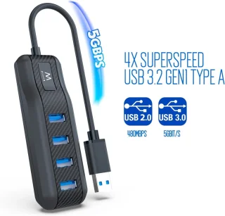 4-poorts USB 2.0 hub – wit