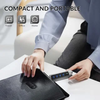 4-poorts USB 3.0 hub - Grijs