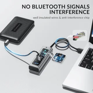 4-poorts USB 3.0 hub - Grijs