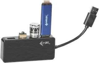 4-poorts usb 3.0 hub met netadapter zwart