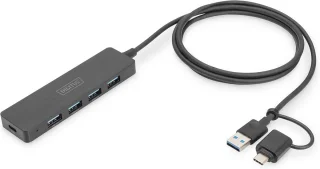 4-poorts USB 3.0-hub met USB-C-adapter