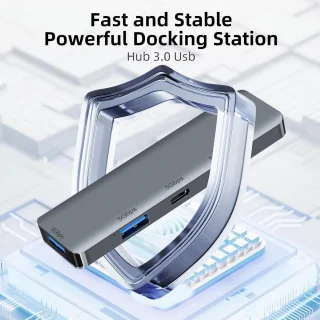 4-poorts USB 3.0-hub (USB-A & USB-C)