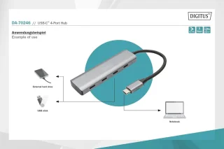 4-poorts USB-C hub