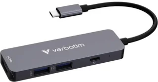 4-poorts usb-c hub met hdmi en oplaadfunctie