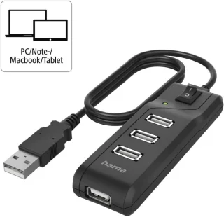 4-poorts USB-hub (USB 2.0)