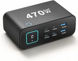 470W USB-C GaN laptoplader met 6 poorten (4C en 2A)