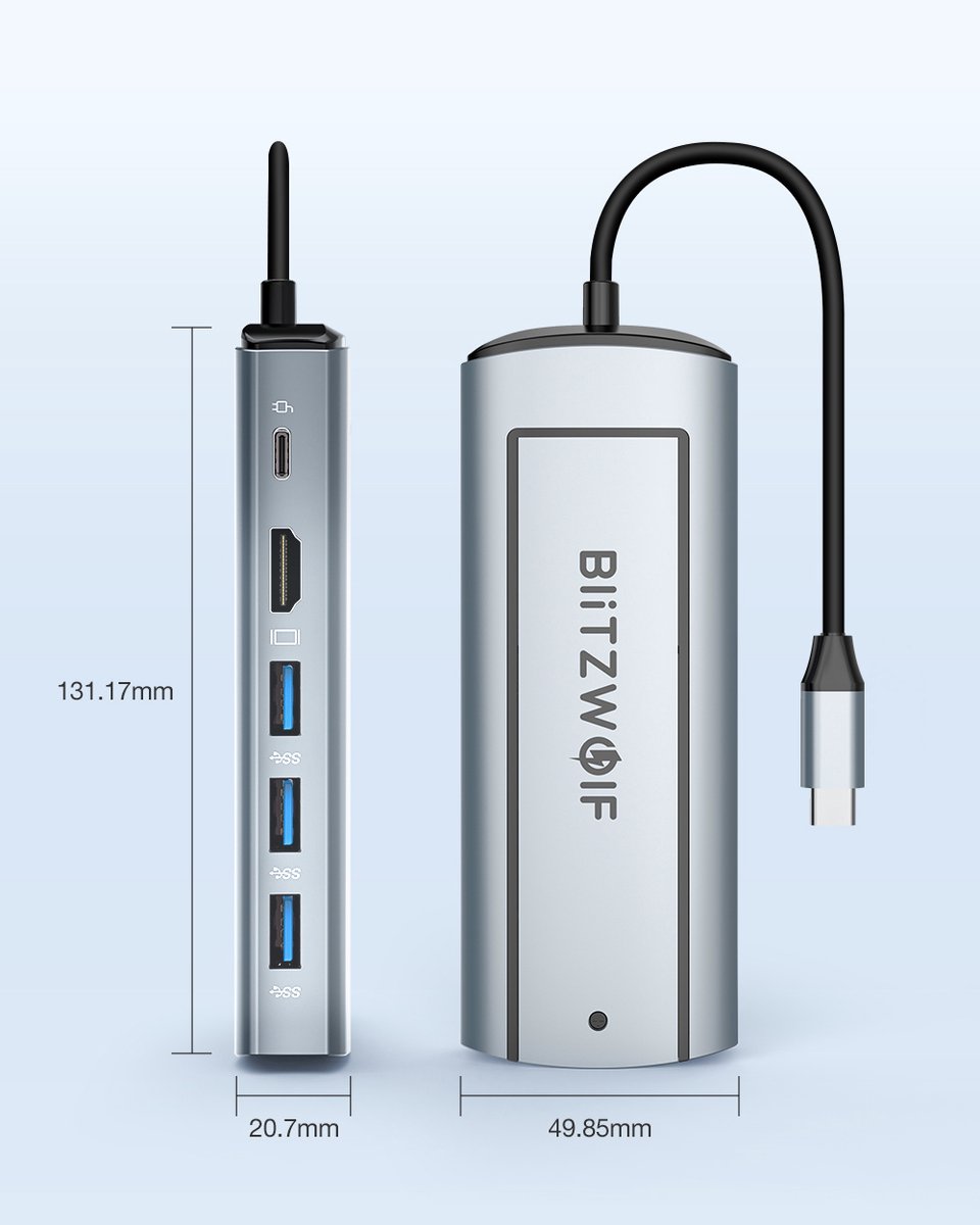 6-in-1 Docking Station met M.2 SATA SSD en 3x USB 3.0