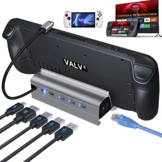6-in-1 usb-c hub voor Steam Deck