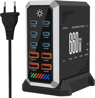 660W USB-C-lader 10-poorts
