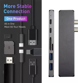 7-in-1 USB-C Dock voor MacBook Pro Air iMac Mac Mini Lenovo