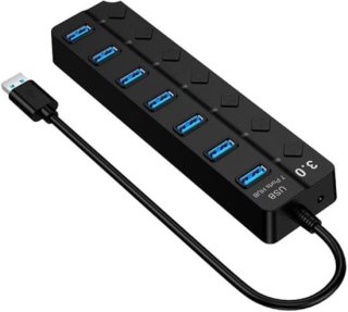 Compacte 7-poorts USB 3.0-hub: veel poorten, eenvoudige bediening