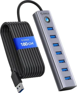 7-poorts USB 3.0 hub met USB-C