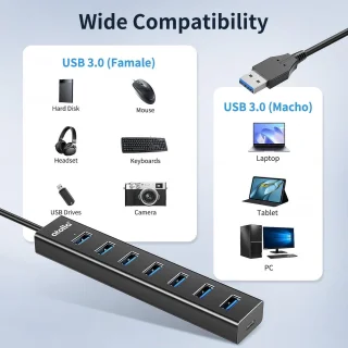 7-poorts USB 3.0 Hub - Multiport Adapter