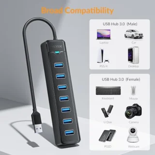 7-poorts USB 3.0 Hub