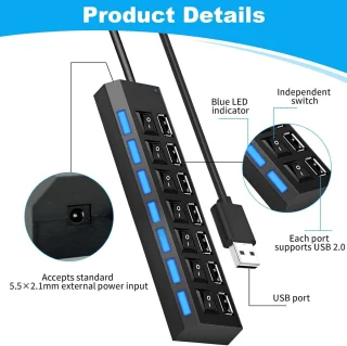 7-poorts USB-hub