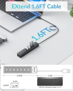 7-poorts USB-hub