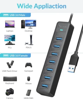 7-poorts USB-hub