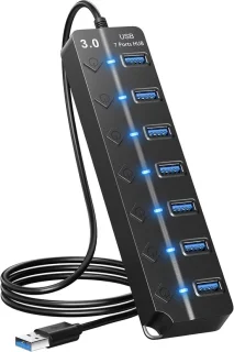7-poorts USB-hub USB 3.0