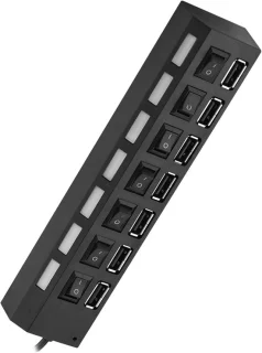 7-poorts USB-hub voor pc en laptop