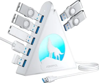 7-poorts USB-hub wit
