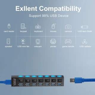 7-Poorts USB-hub