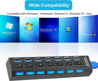 7-Poorts USB-hub