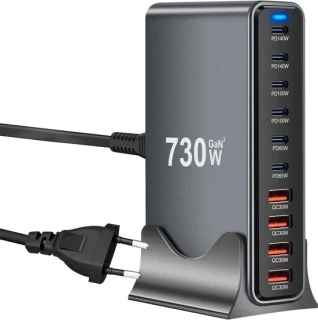 730W USB-oplaadstation - 10 poorten (6 usb-c + 4 usb-a)